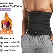 Men's Waist Trainer Body Shaper Slimmer Sweat Belt Tummy Control Band Fat Burner