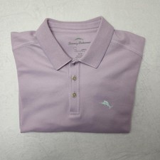 Tommy Bahama Polo Shirt Mens Medium Lavender Purple Emfielder Golf Work Supima