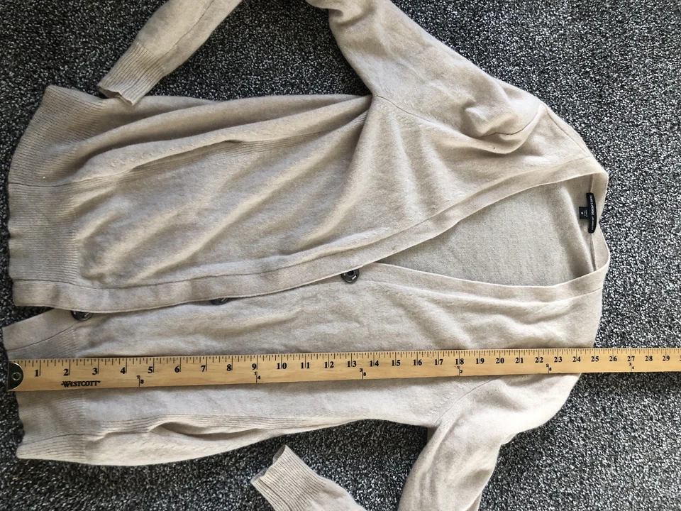 Cárdigan Suéter James Perse Cachemir Mujer Talla 0 A Presión Preppy Beige D Foto 2 de 4