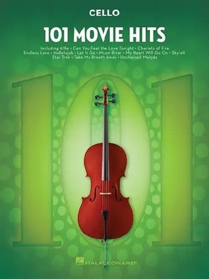 101 Movie Hits for Cello Sheet Music Songbook Instrumental Folio for All...