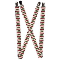 `Suspenders - 1.0`` - California Flag Bear Weathered White` (Us Import) ACC NEU