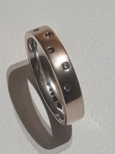 18ct White Gold Natural Diamond Wedding Ring Size K 750 Hallmarked 4.76g