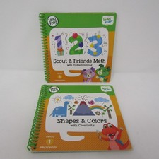 LeapFrog LeapStart Preschool Activity Book Lot Scout  Friends Math Shapes