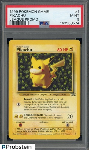 1999 Pokemon Game League Promo #1 Pikachu PSA 9 MINT - Picture 1 of 2