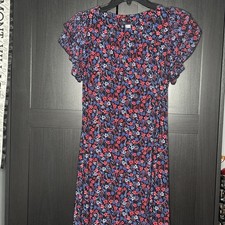 Tommy Hilfiger Women's Floral-Print Flutter-Sleeve Shift Dress- Multi- Size 4