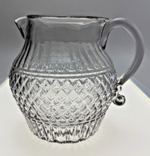 Early American Blown 3-Mold GII-18 Flint Glass Quart Pitcher c1825-35