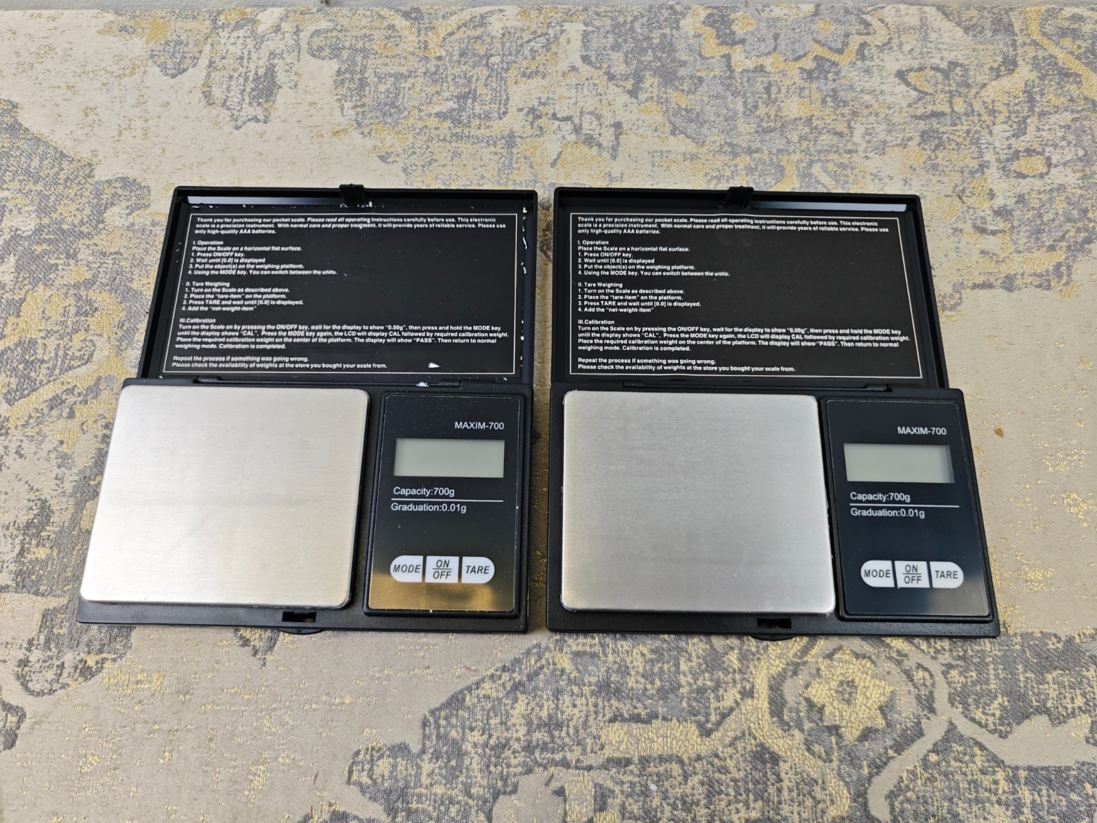 2x Vinabo 700g Digital Scales 0.01g, Kitchen Scales Digital,Mini Pocket Scales
