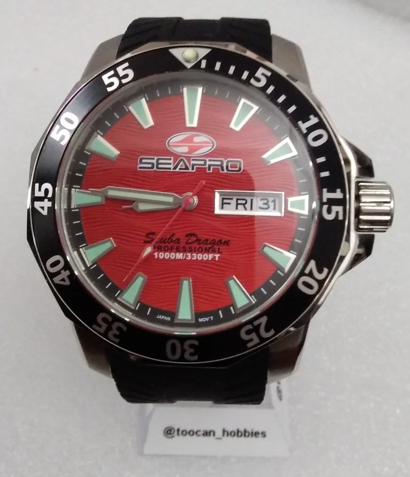 Sea Pro Mens Divers Scuba Dragon Professional Watch Ltd Ed 1000m WR, Day & Date - Image 2 of 4