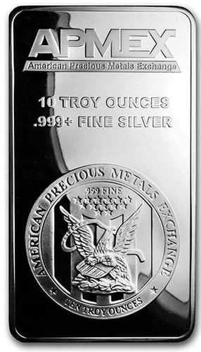 10 oz Silver Bar APMEX .999 Fine