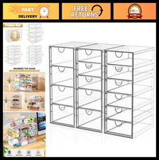 3-Pack Acrylic 15-Drawer Makeup  Storage Organizer  Clear, Dustproof, Waterpro