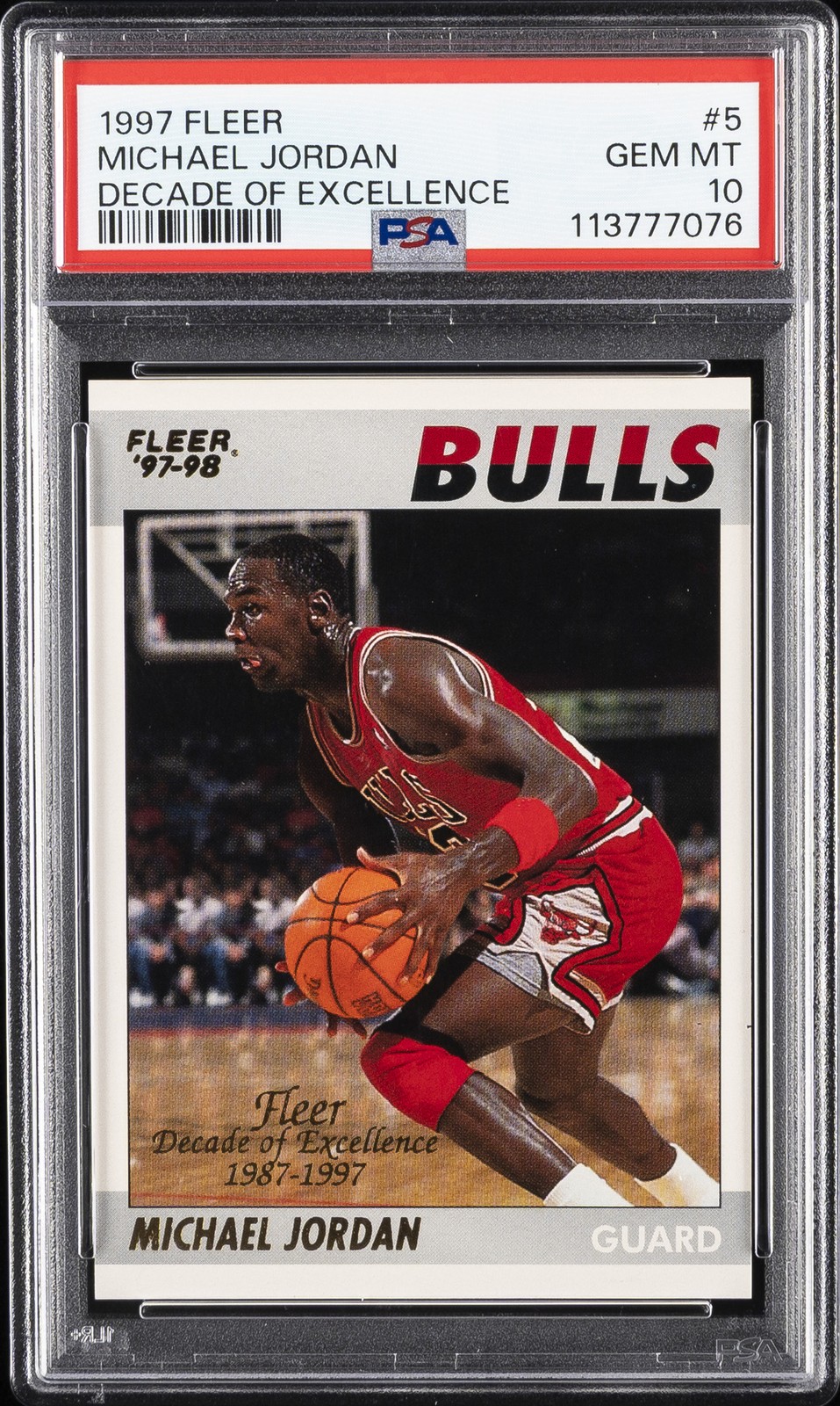 1997 FLEER DECADE OF EXCELLENCE #5 MICHAEL JORDAN PSA 10