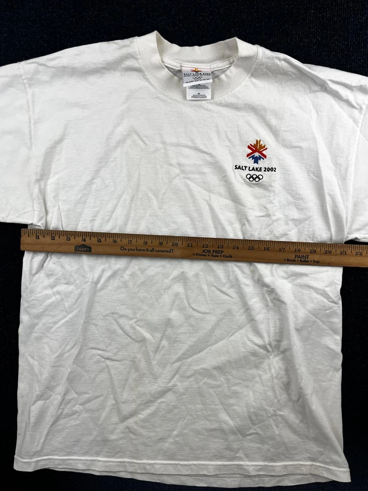 复古 2002 年盐湖奥运会衬衫男式 XL 刺绣冬季奥运会 2000 年代 — 第 3/4 张图片