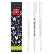White Gel Pens, 1mm Fine Point Gel Ink Pen Opaque Archival Ink Pens for Black...