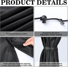 71 X 63 Van Privacy Curtain in Cab Rear Light Blocking Divider Curtains Camping