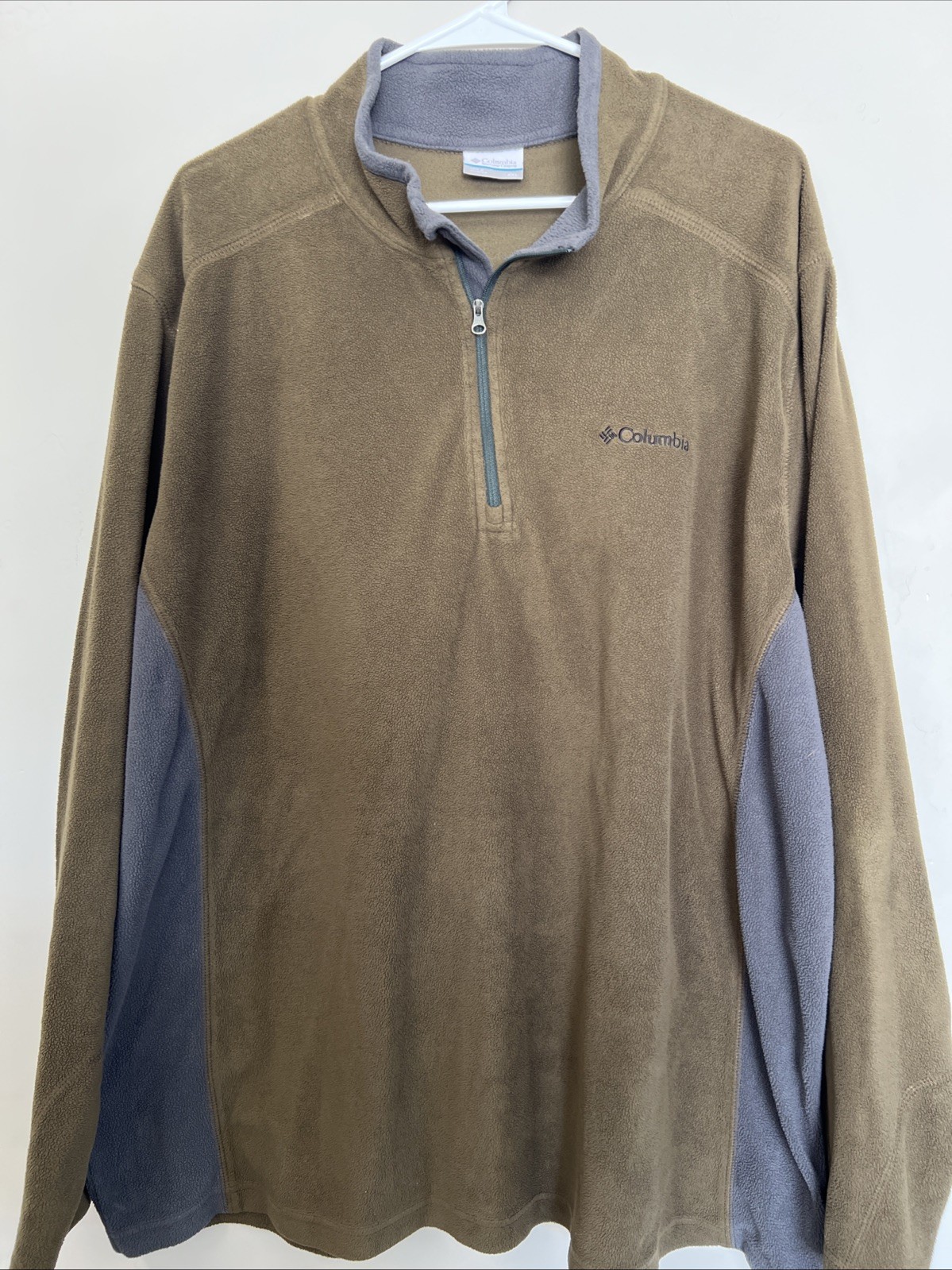 Columbia Men’s XXL Sage Brown Fleece 1/4 Zip Pullover Jacket