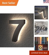 7 Inch Backlit LED House Numbers for Outside Light Up,Lighted Houme Address N...