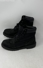 Timberland Boys Premium 6-Inch 12907 Black Waterproof Combat Boots Size 6