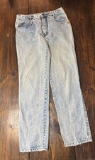 VINTAGE 90S SLICK JEANS RETRO HIGH WAIST ACID WASHED DENIM PANTS 32X29