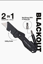 Klein Tools BLACKOUT 2-in-1 Utility Knife  Driver Folding Multi-Tool 44304BLK