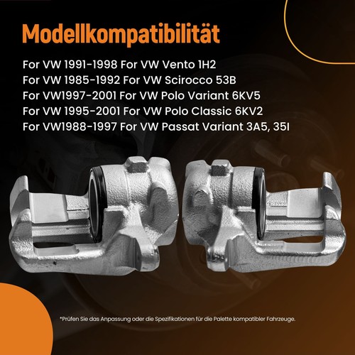 2x Bremssattel Vorne for Audi 80 90 100 Coupe VW Passat Vento Polo Golf 3 Seat - Bild 4 von 13