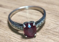 Anello Cavill 925 com zircone rubino rosso