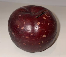 Antique Pennsylvania Redware Apple Fruit Bank Folk Art Figural Farmhouse