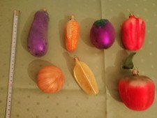 7 Christborn Weihnachtsbaum-Anhänger Gemüse Glas mundgeblasen ohne OVP