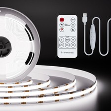 PAUTIX 5V USB COB LED Strip Light 6.56ft/2m 1200lm, Dimmable 640LEDs 6000K Da...