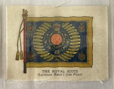 Antique ROYAL SCOTS LOTHIAN REGT. 1st FOOT MILITARY Flag Silk Cigarette Card