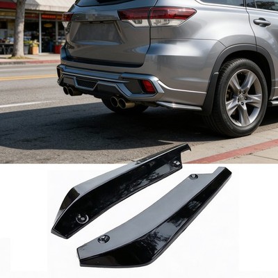 2PCS Black Body Kit Rear Bumper Extensions Spats Apron For Toyota Highlander