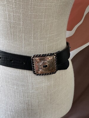 Brighton Black Leather Belt Silver Medallions Heart Of Silver Belt - Brighton main image 4