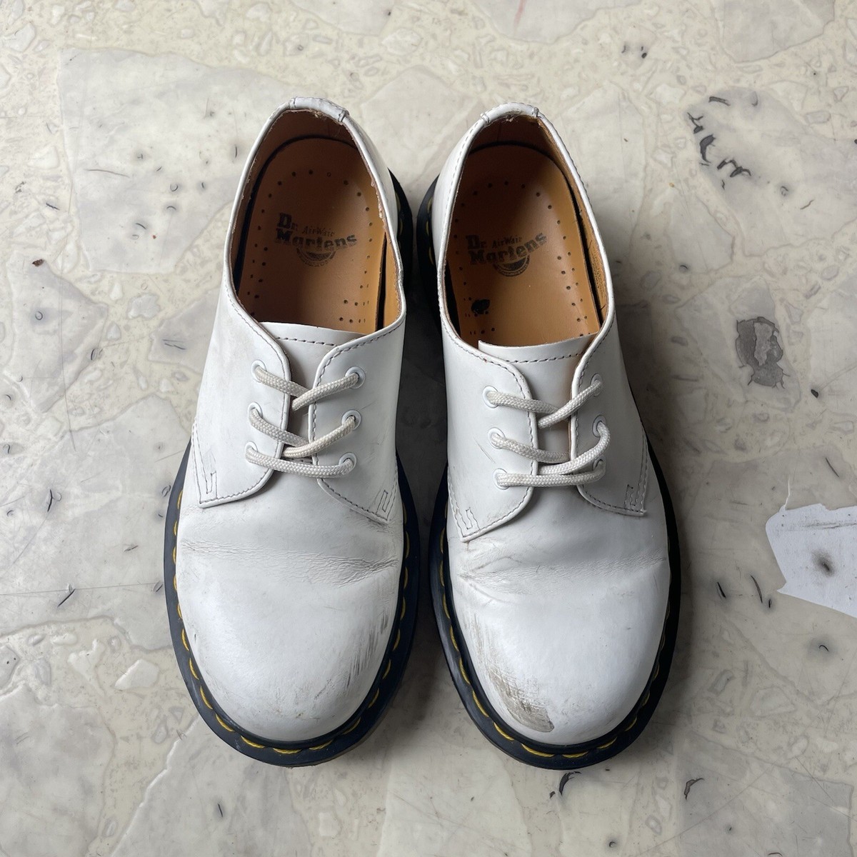 Dr. Martens 1461 BEX ホワイト UK6 1461 White Bex Toe Cap Made in England 3 Eye Shoe — Downes