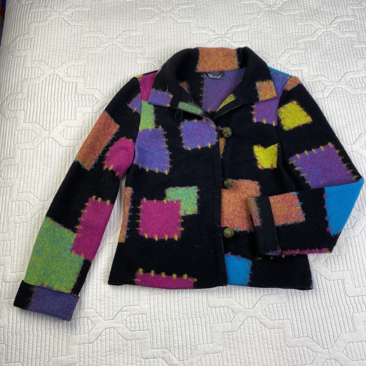 Vintage Artisan ANNIKKI KARVINEN Wool Jacket HandMade In Vintage Artisan ANNIKKI KARVINEN Wool Jacket HandMade In
