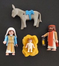 PLAYMOBIL Jesus Mary Joseph Figure Christmas Nativity 5719 Replacement w/ Manger