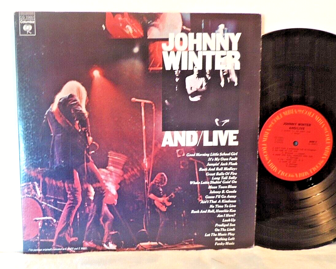 JOHNNY WINTER AND/LIVE LP(2) 1975 CG 33651 -VG -Texas Blues + RICK
