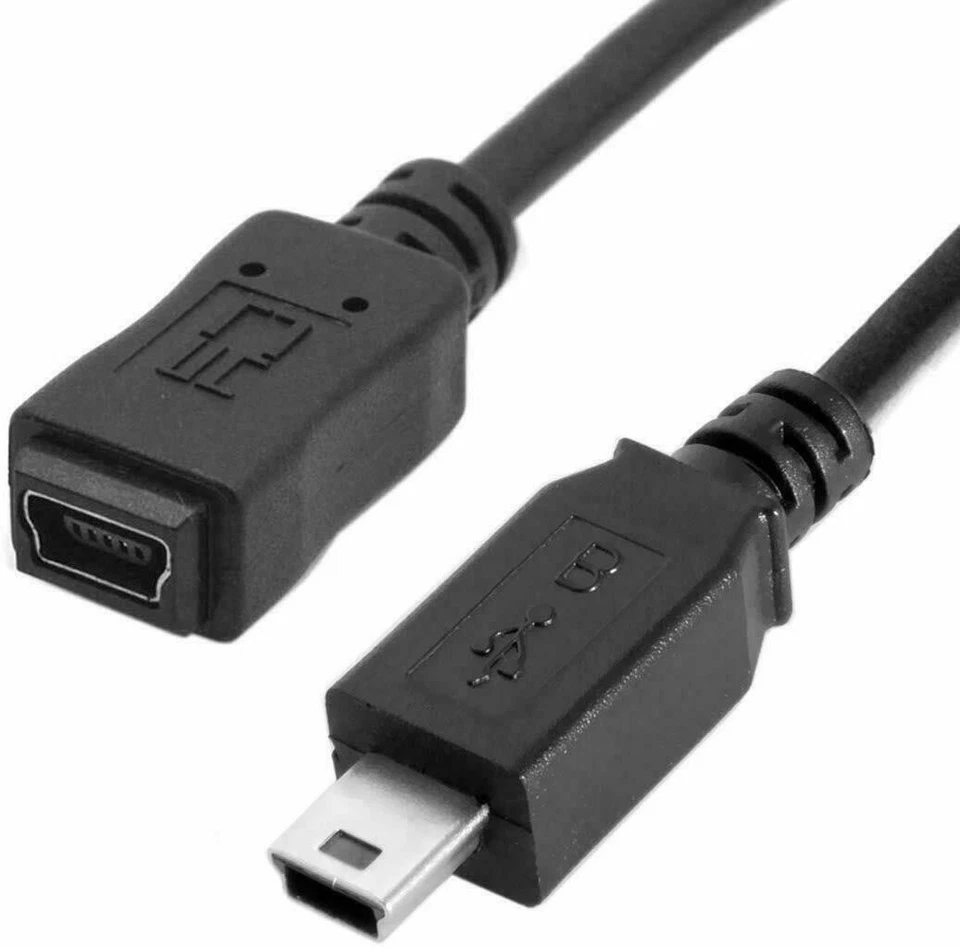 Mini USB B 5 Pin Male to Mini USB Female M/F USB 2.0 Extension Cable 1.5m - Image 2 of 4