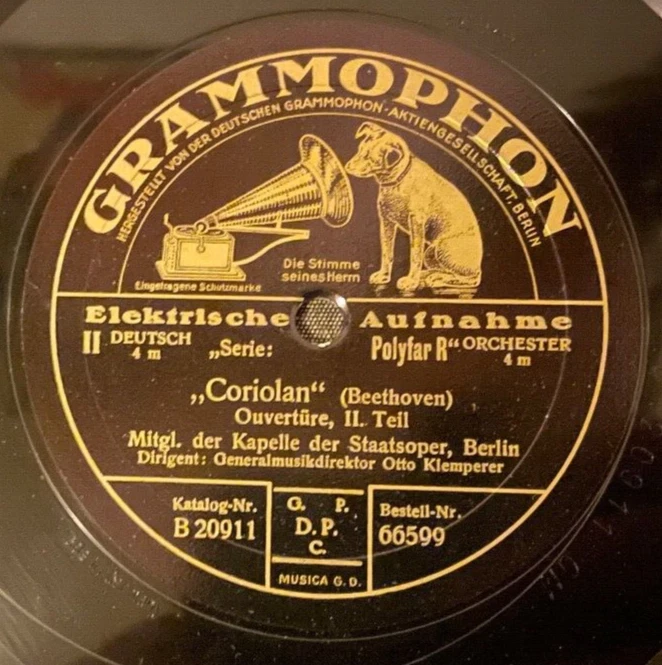 1927 Grammophon ed1 Klemperer, BSOO: Beethoven: Coriolan. FIRST RECORDING, NM - Image 2 of 2