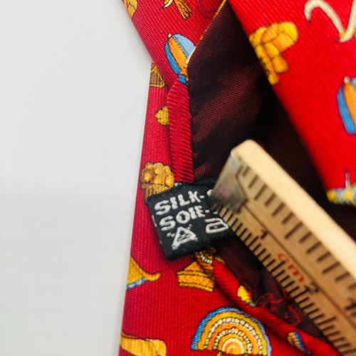 Salvatore Ferragamo Red Headwear/Flower Silk Tie Made In Italy - Picture 9 of 11