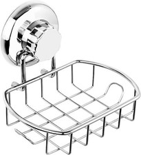 Suction Soap Dish with Hooks  Powerful Vacuum Suction Cup Soap Holder  Soap