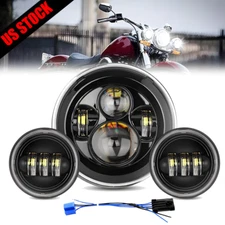 For Kawasaki VN Vulcan Classic Nomad Drifter 1500 7" LED Headlight Passing light