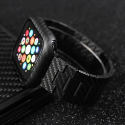 Carbon Fiber iWatch Band Strap + Case For Apple Watch Series 9 8 76543 SE2 Ultra