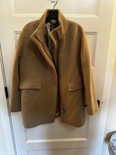 J Crew Stadium Cloth Nello Gori Cocoon Wool Coat Jacket Camel Tan Zip Sz 6