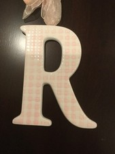 AMSCAN Ceramic Baby Wall Letter R Light Pink Different Designs 449093