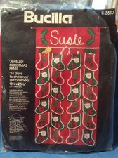 Bucilla Jeweled Christmas Felt Panel Advent Gift Calendar