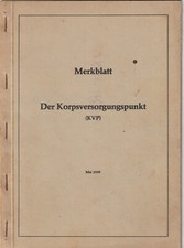 Bundeswehr Merkblatt Nr 1 der Nachschubtruppen Der Korpsversorgungspunkt  1959