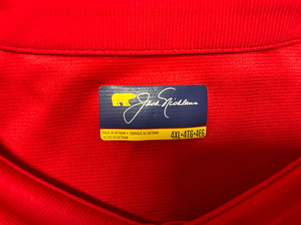 Jack Nicklaus Mens Pullover Knit Short Sleeve Red Polo Shirt 4X 4XL XXXXL - Image 4 of 4