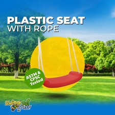 SWING SET STUFF INC. PLASTIC SWING SEAT WITH ROPE RED kids fun outdoor fun 0275