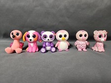 Lot of 6 Ty Beanie Boo Mini Figures Animals-Flamingo- Pinguin-Owl-leopard Panda