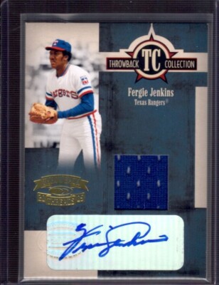 FERGIE JENKINS 2005 Donruss Throwback Threads Game Jersey Autograph Auto #16/50