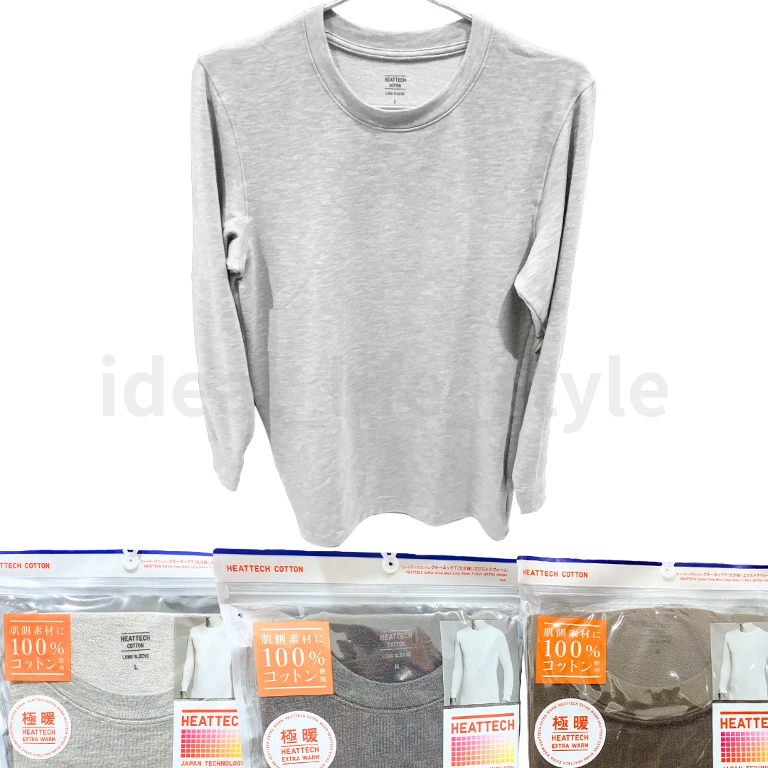 UNIQLO HEATTECH Extra Warm Cotton Crew Neck Long-Sleeve T-Shirt 3Colors  461230